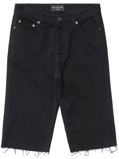 Raw-Hem Denim Shorts