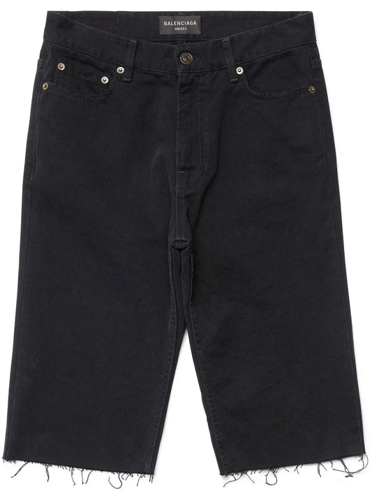 Raw-Hem Denim Shorts