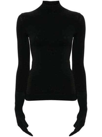 High-Neck Fine-Knit Jumper
