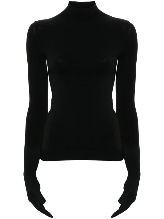 High-Neck Fine-Knit Jumper