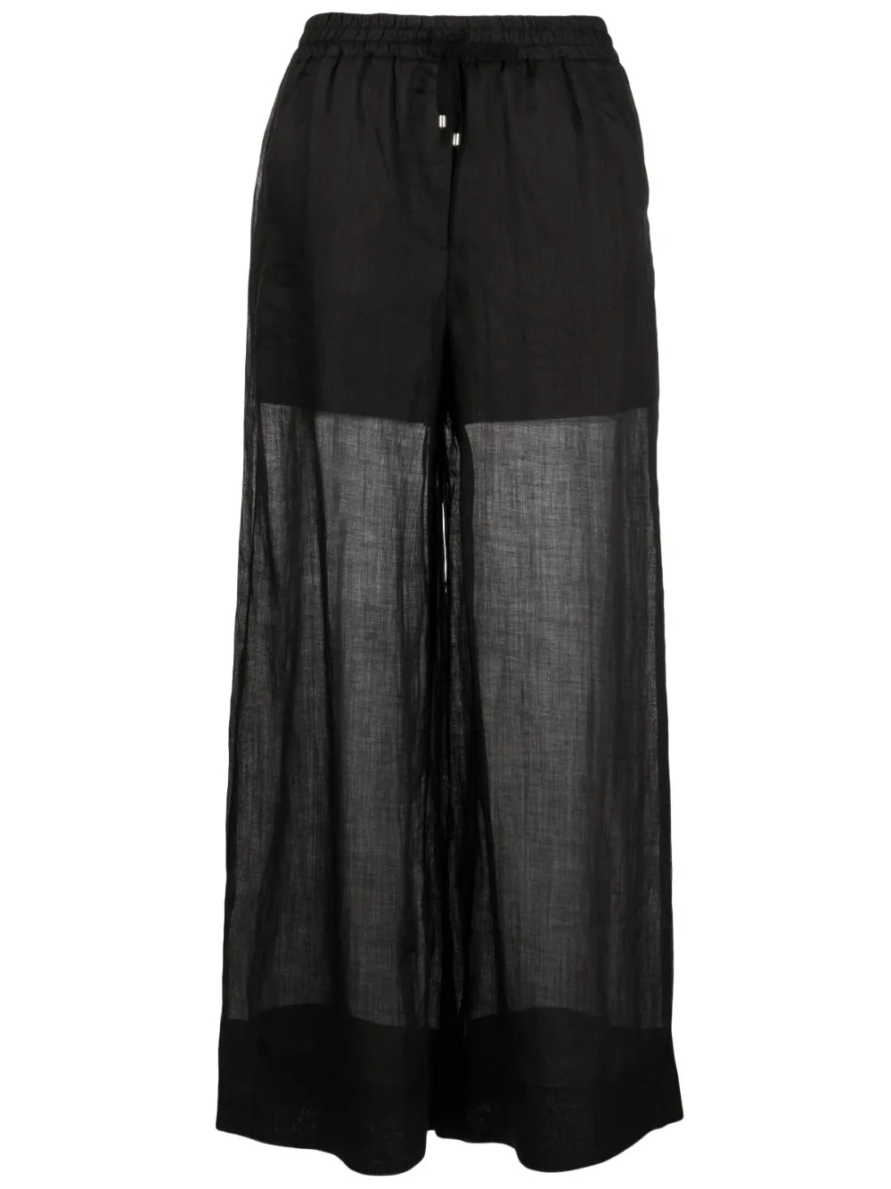 Semi-Sheer Ramie Palazzo Trousers