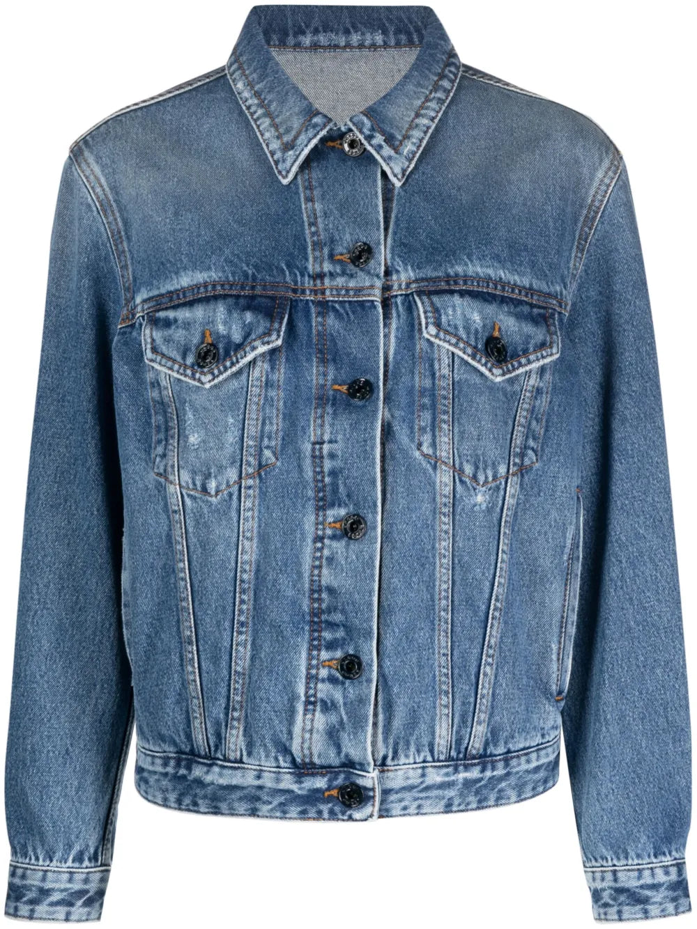 Distressed Denim Trucker Jacket