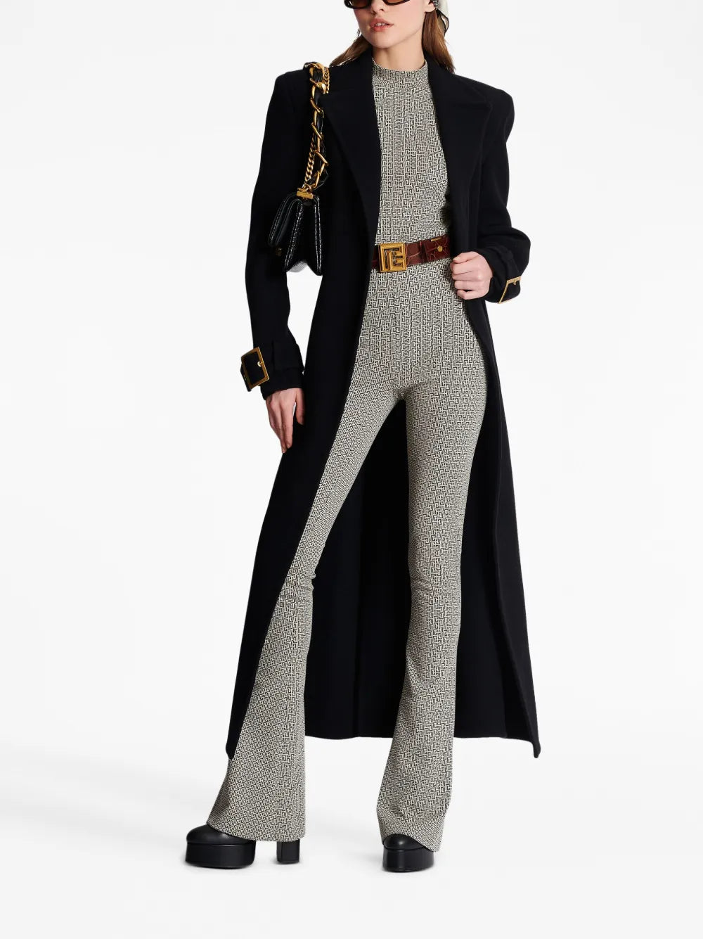 Monogram Jacquard Flared Trousers