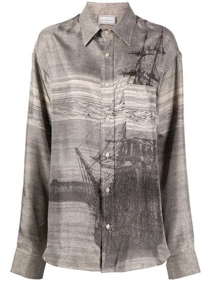 Graphic-Print Long-Sleeve Shirt