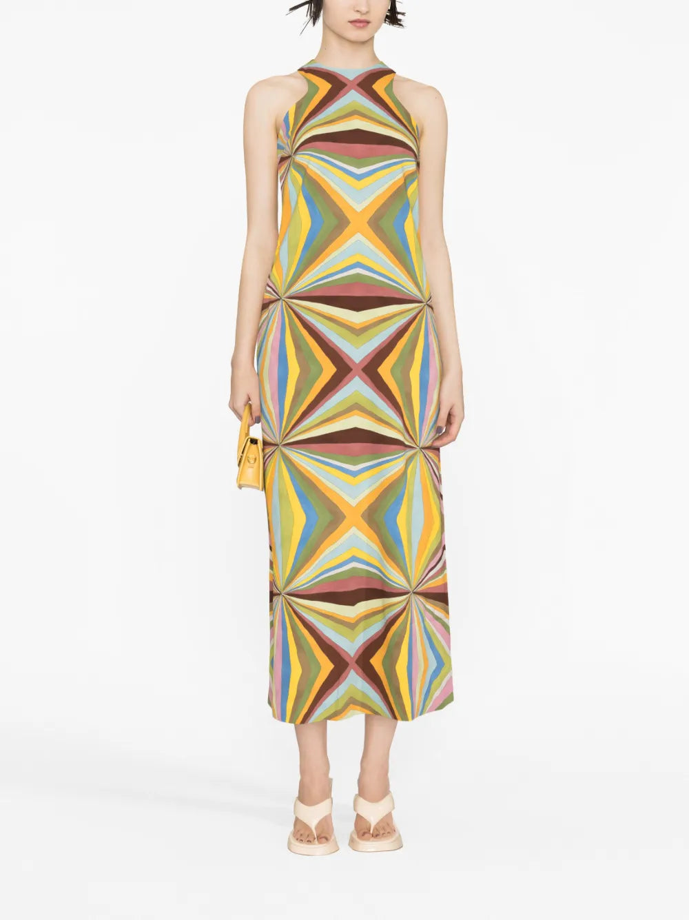 Racer Geometric-Print Maxi Dress