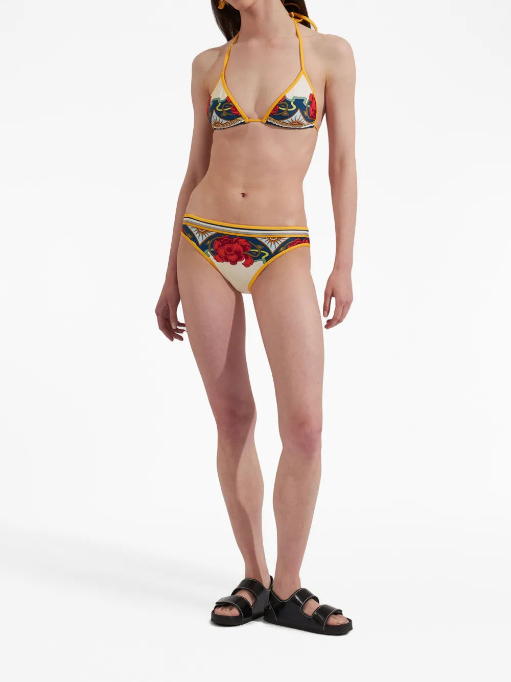 Tropical-Print Bikini Bottoms