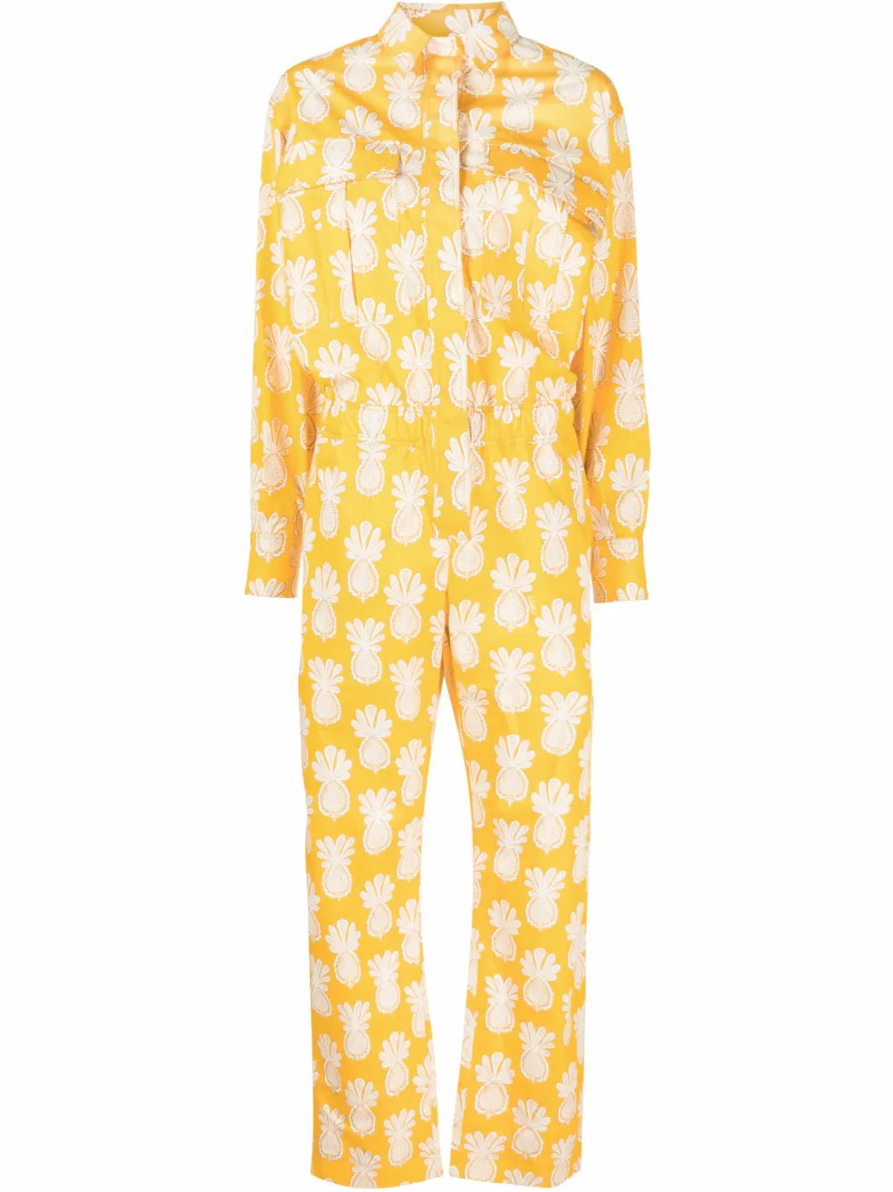Aviator Pineapple-Print Cotton Jumpsuit
