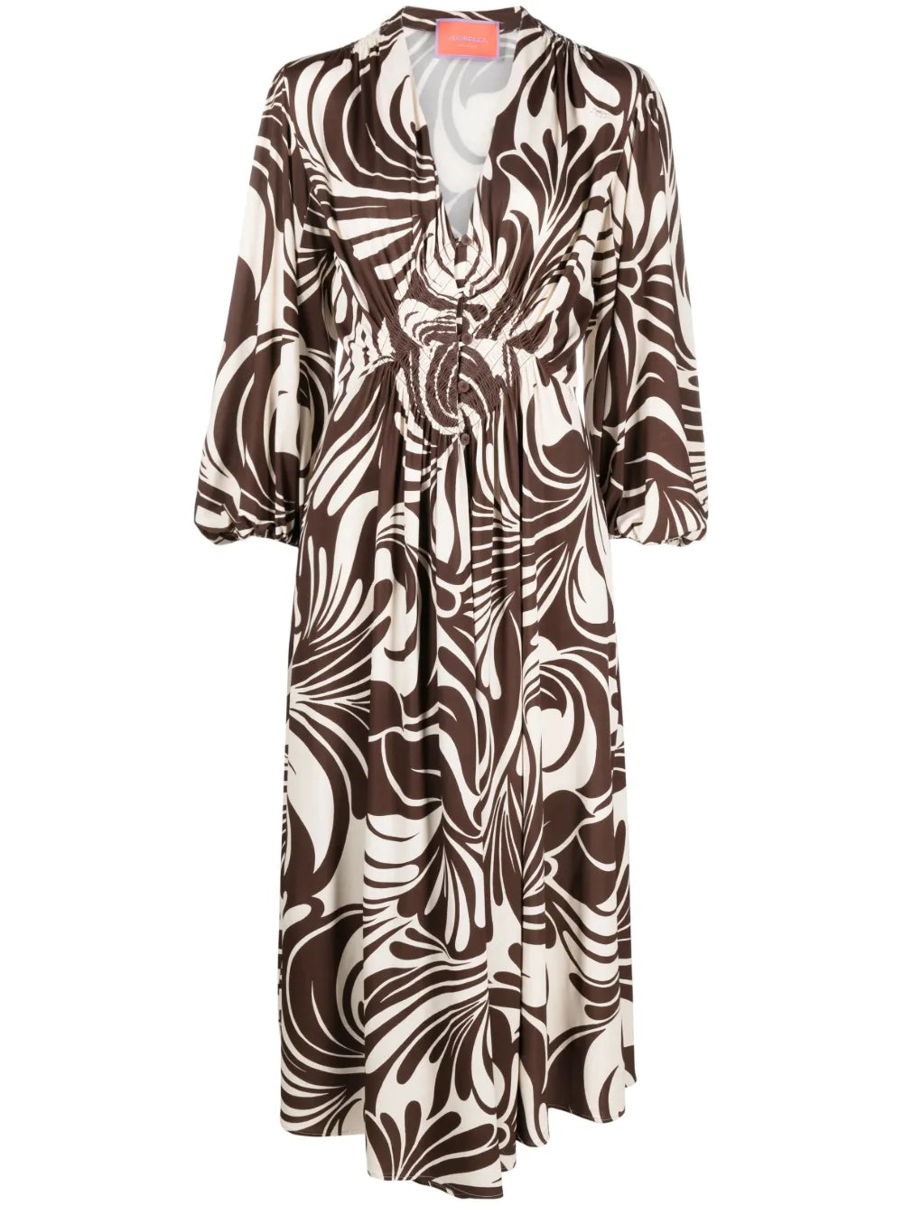 Camerino Watermarble-Print Maxi Dress