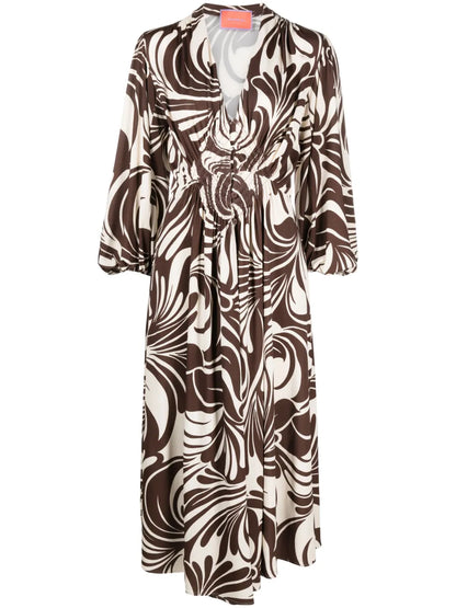 Camerino Watermarble-Print Maxi Dress