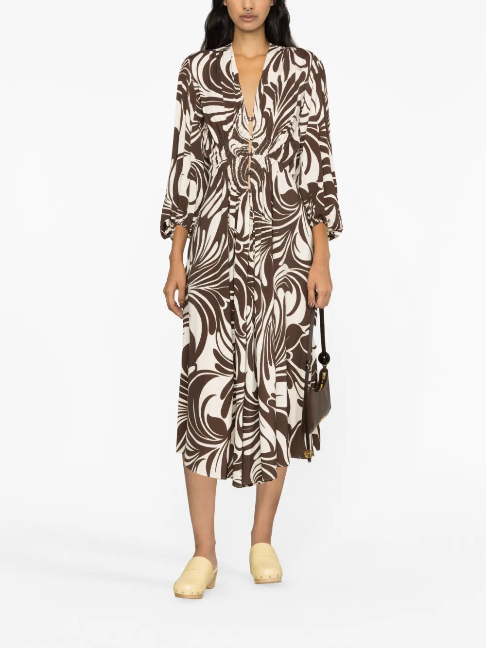 Camerino Watermarble-Print Maxi Dress