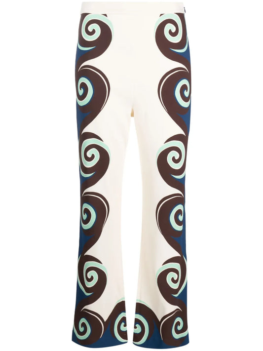Stretch Geometric-Print Trousers