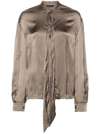 Bb Logo-Print Silk Shirt