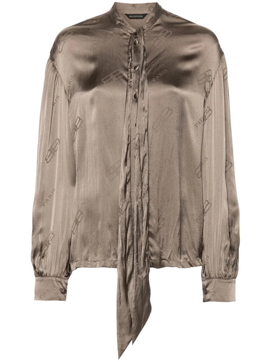 Bb Logo-Print Silk Shirt