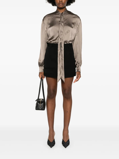 Bb Logo-Print Silk Shirt