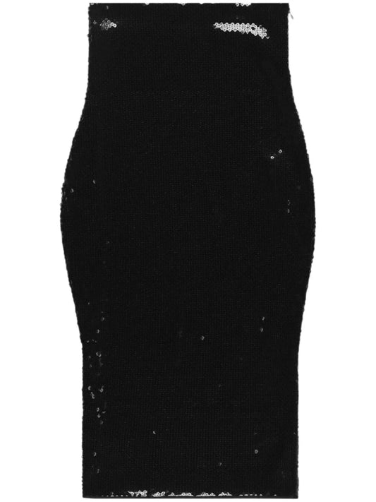 Sequin-Embellished Midi Skirt