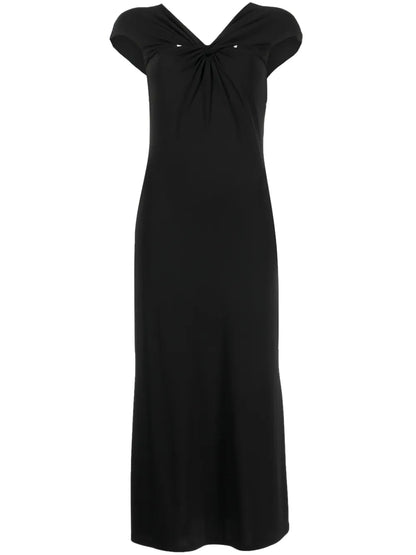 Twist-Detail Midi Dress