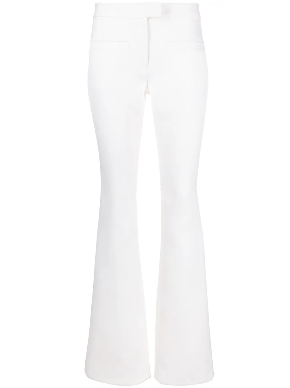 Crepe-Texture Bootcut Trousers