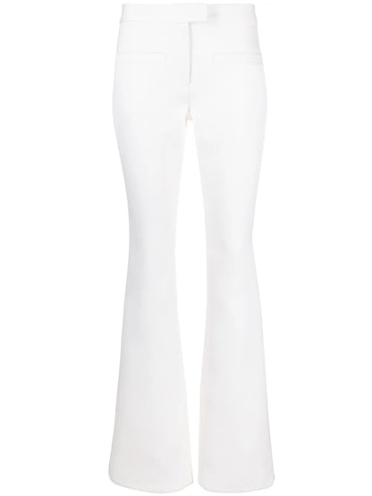 Crepe-Texture Bootcut Trousers