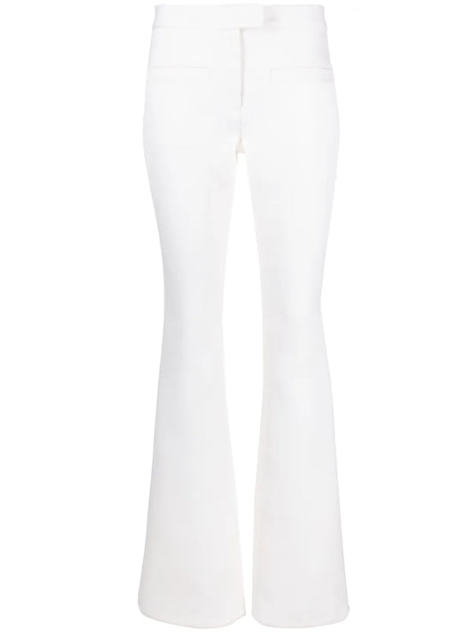 Crepe-Texture Bootcut Trousers