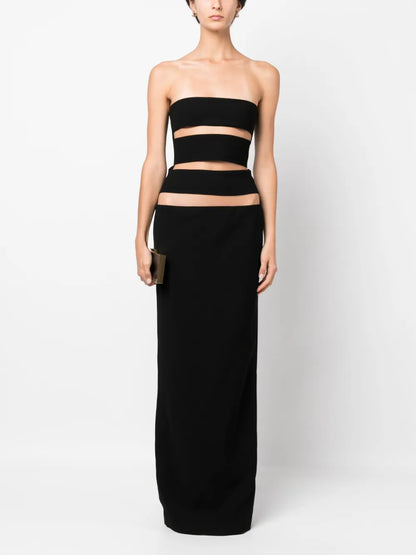 Cut-Out Strapless Gown