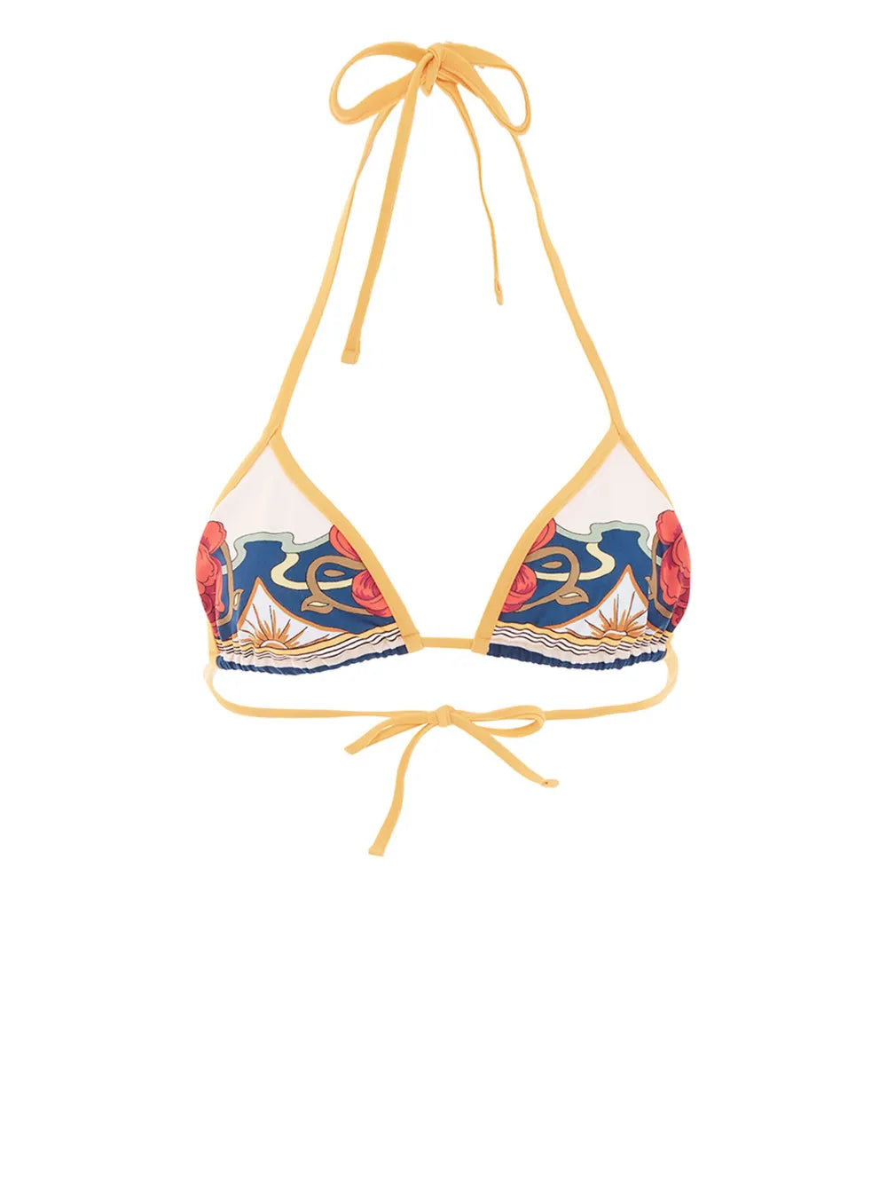 Tropical-Print Bikini Top