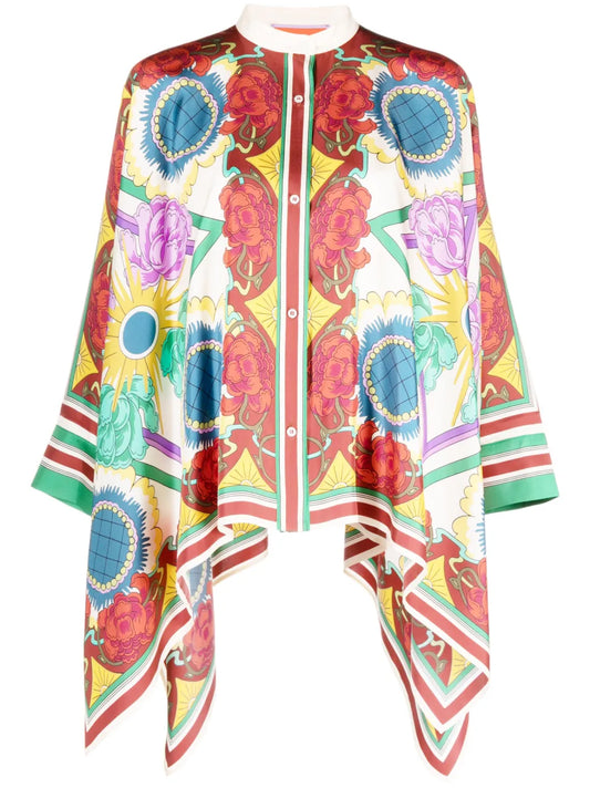 Foulard Asymmetric Silk Shirt
