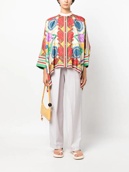 Foulard Asymmetric Silk Shirt