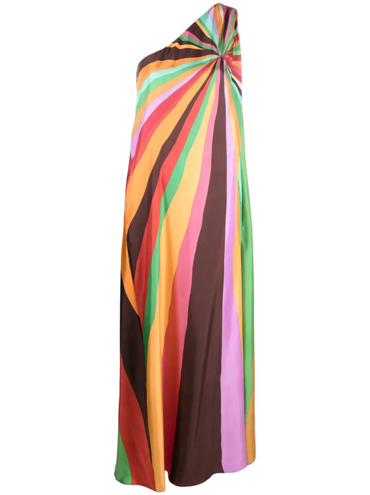 Roy One-Shoulder Silk Maxi Dress
