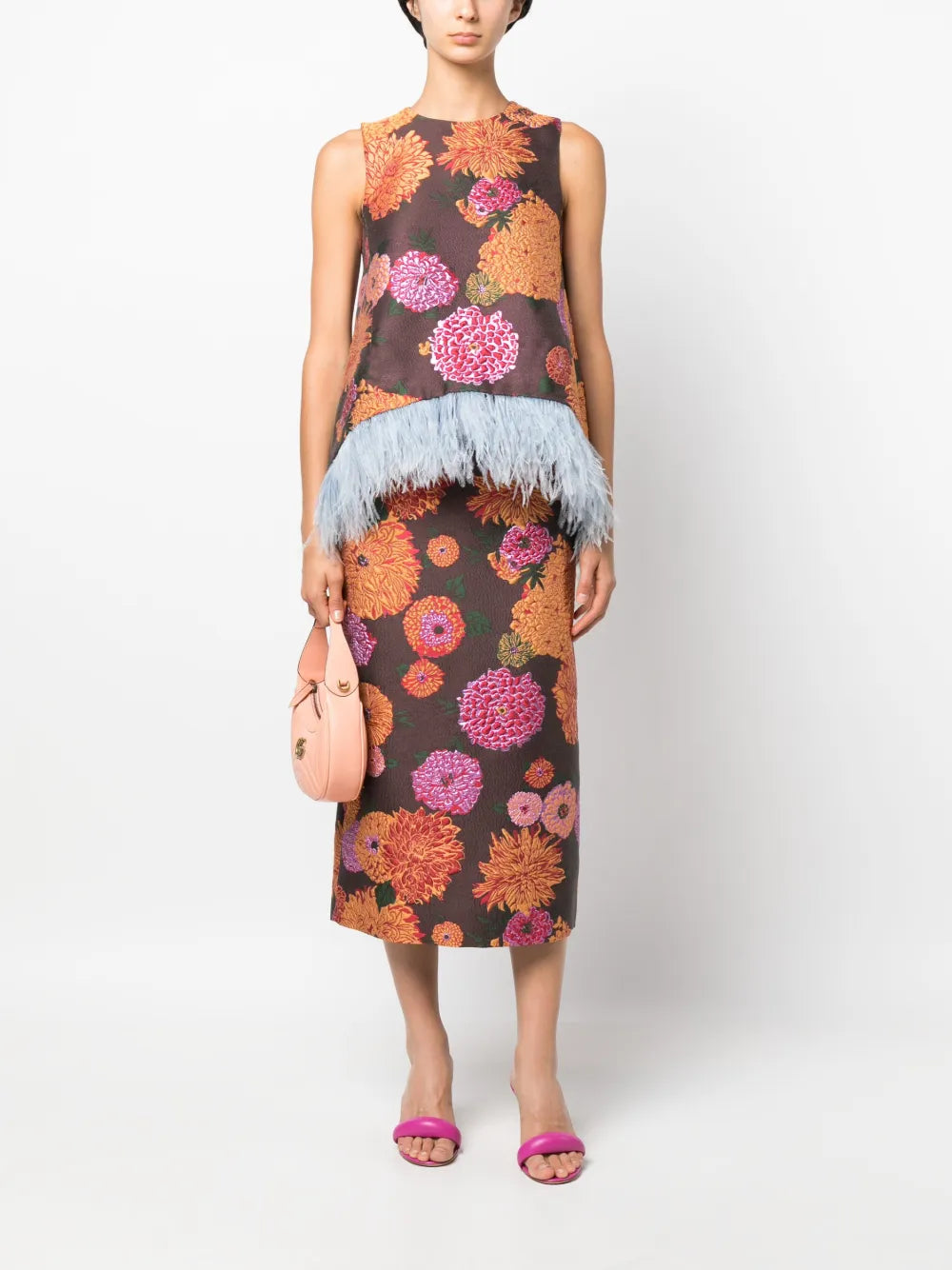 La Scala Feather-Trim Top