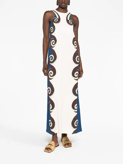 Racer Stucco-Print Dress
