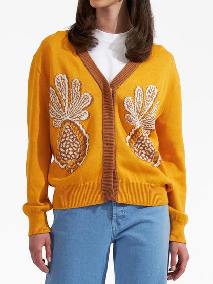 Pineapple-Print Cardigan