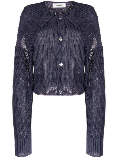 Slit-Detail Cotton Cardigan