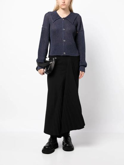 Slit-Detail Cotton Cardigan