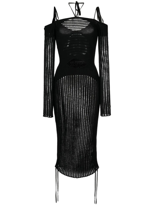 Semi-Sheer Midi Dress