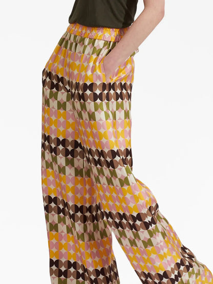 Geometric-Print Palazzo Trousers