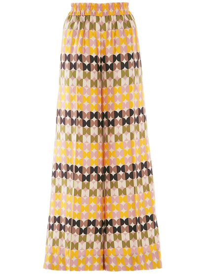 Geometric-Print Palazzo Trousers