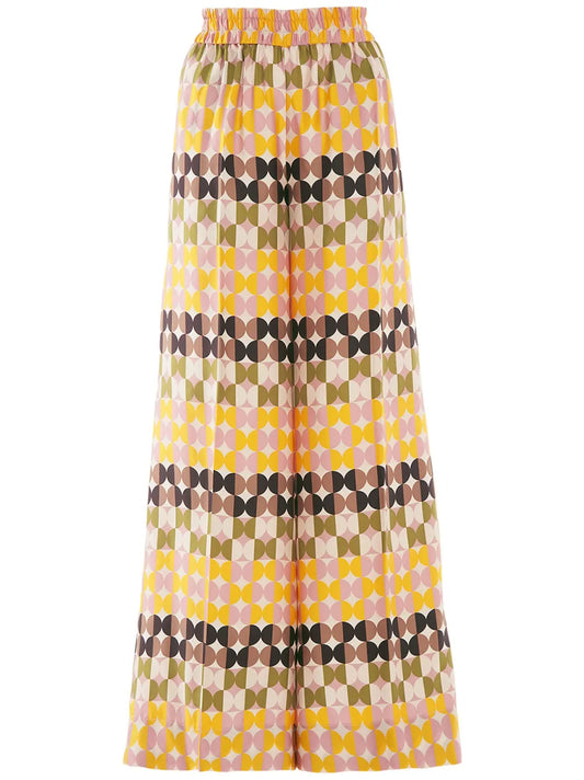 Geometric-Print Palazzo Trousers