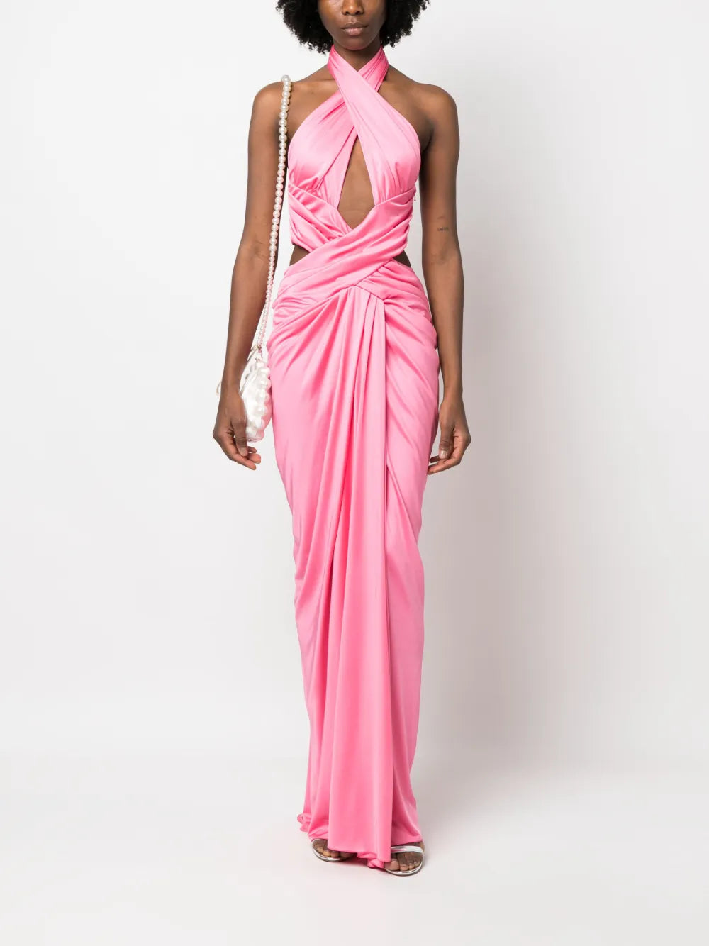 Draped Halterneck Maxi Dress