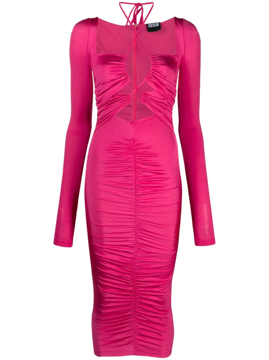 Cut-Out Lace-Up Midi Dress