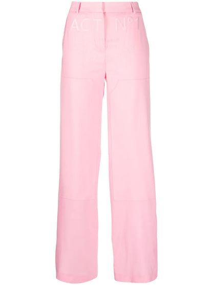 Logo-Embossed Wide-Leg Trousers