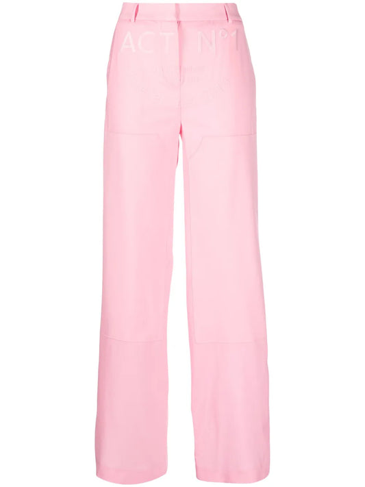 Logo-Embossed Wide-Leg Trousers