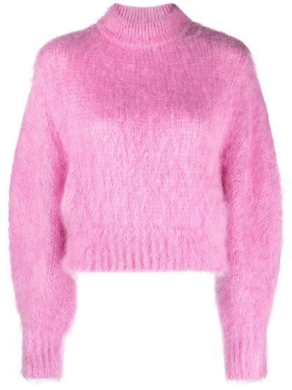 Balloon-Sleeve Mohair-Blend Jumper