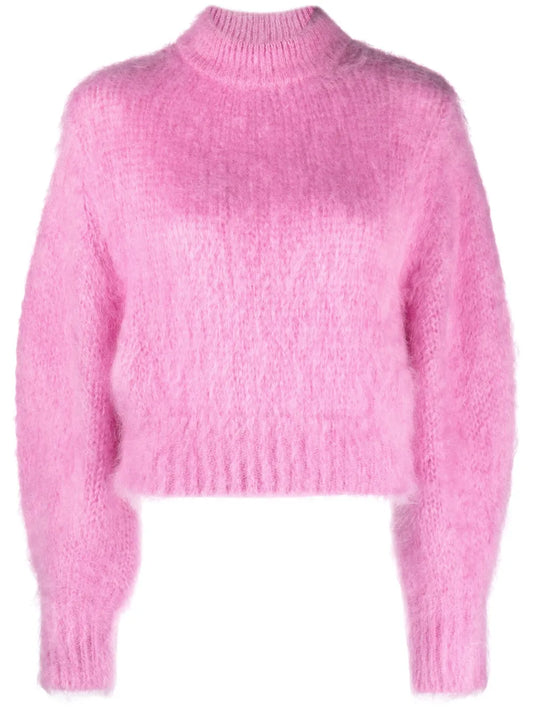 Balloon-Sleeve Mohair-Blend Jumper