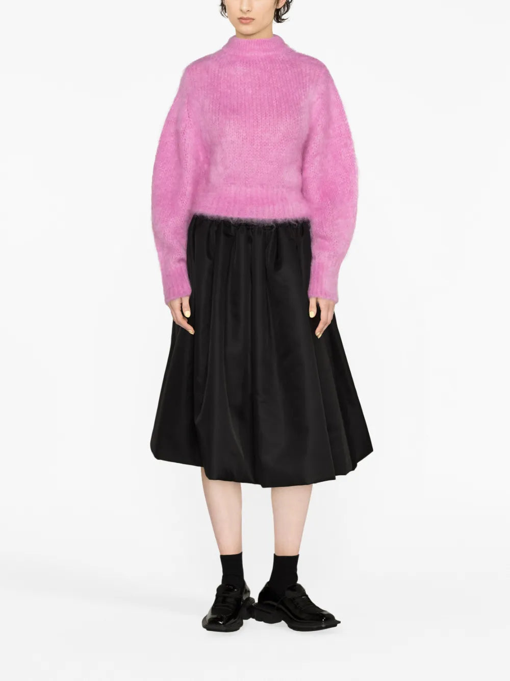 Balloon-Sleeve Mohair-Blend Jumper