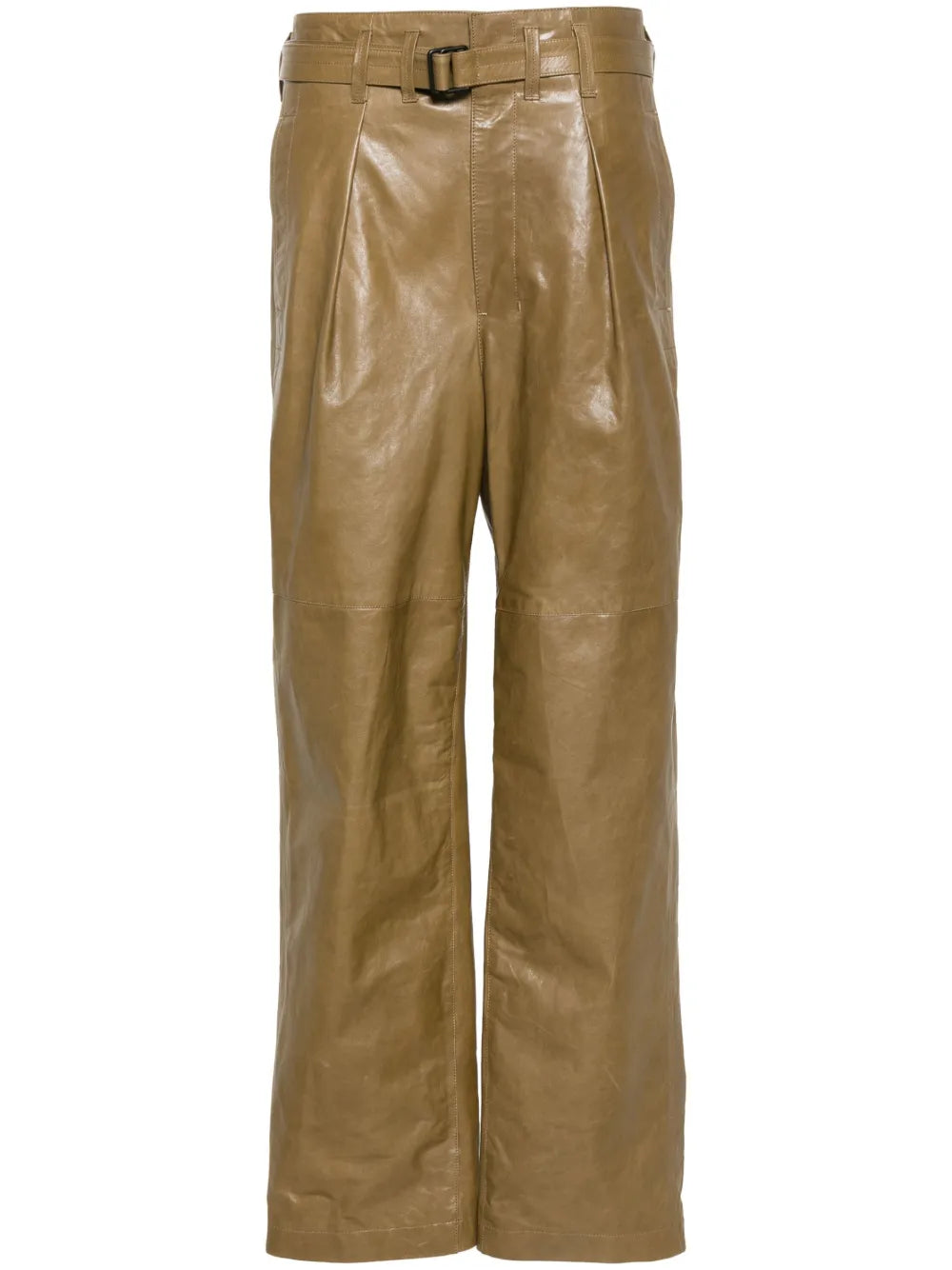 Wide-Leg Leather Trousers