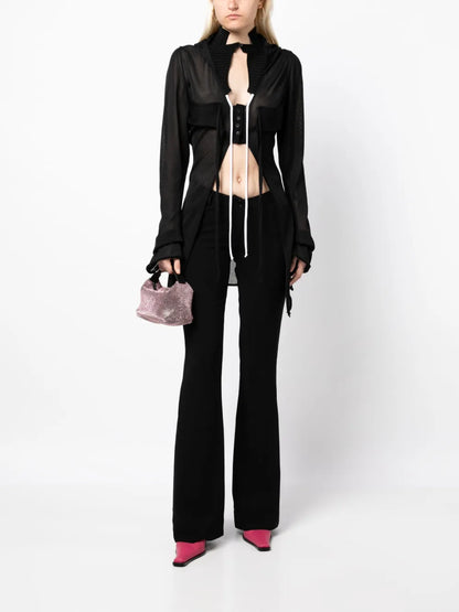 Cut-Out Knitted Cardigan Hoodie