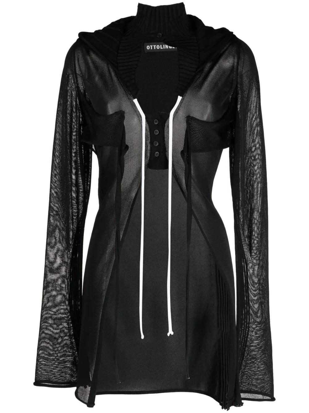 Cut-Out Knitted Cardigan Hoodie