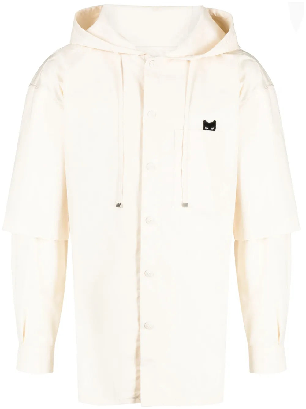 Logo-Patch Hooded Shirt