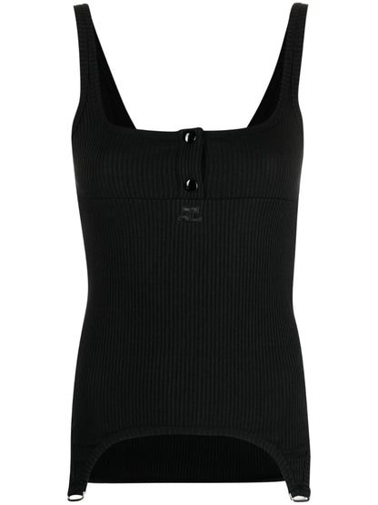 Logo-Embroidered Sleeveless Top
