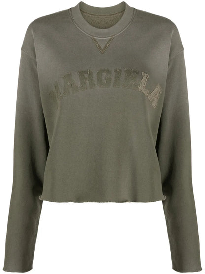 Logo-Patch Cropped Sweatshirt